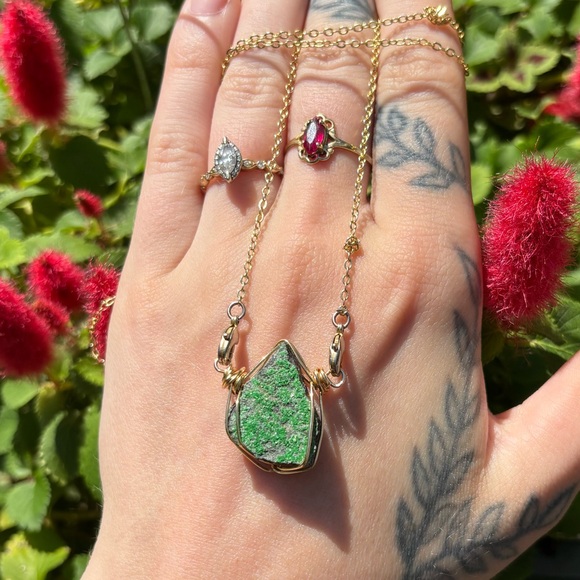 RARE green uvarovite garnet interchangeable necklace - Picture 1 of 5